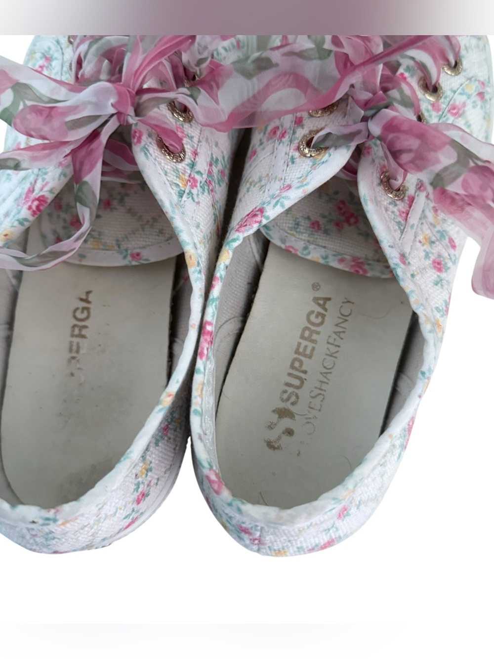 Superga x LoveShackFancy Floral Sneakers Ribbon Lace size 38 - Picture 5 of 7